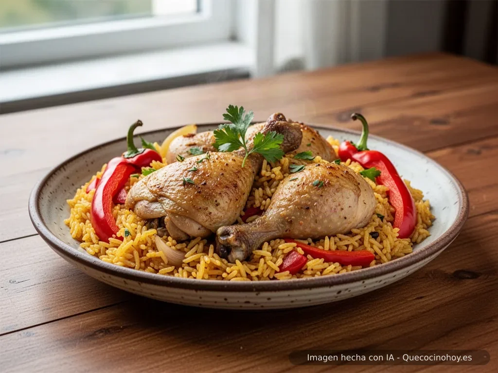 Receta de arroz con pollo y pimiento