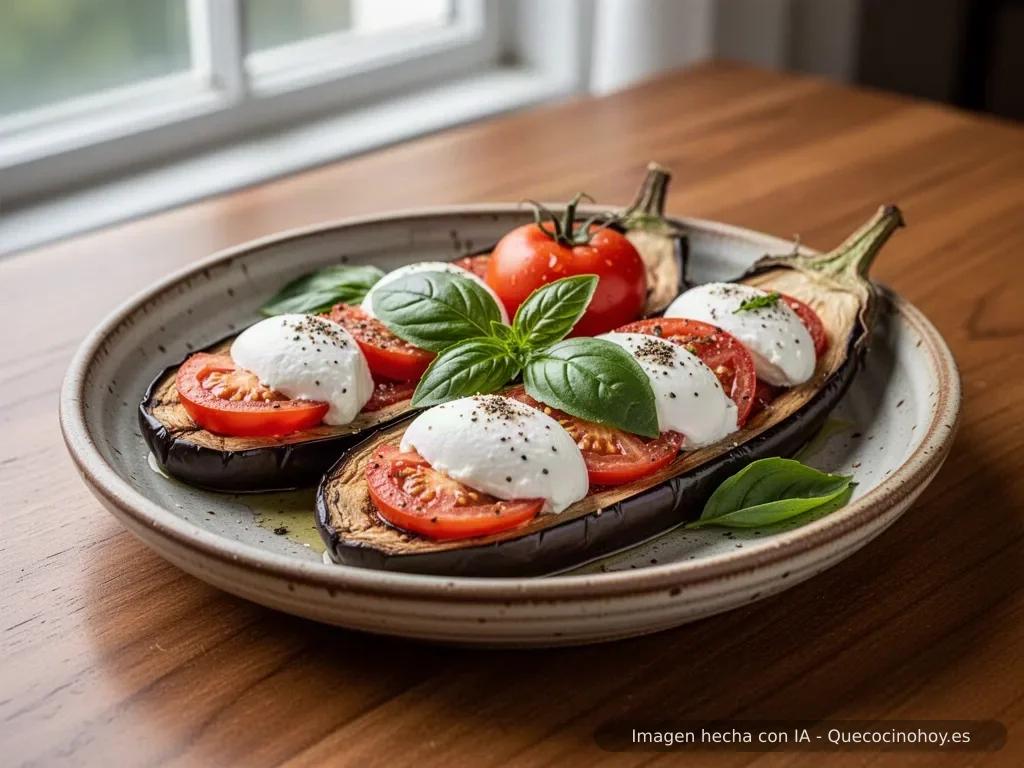 Receta de berenjena caprese al horno