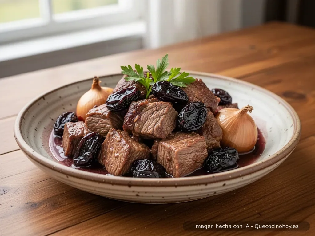 Receta de cerdo con ciruelas y vino tinto