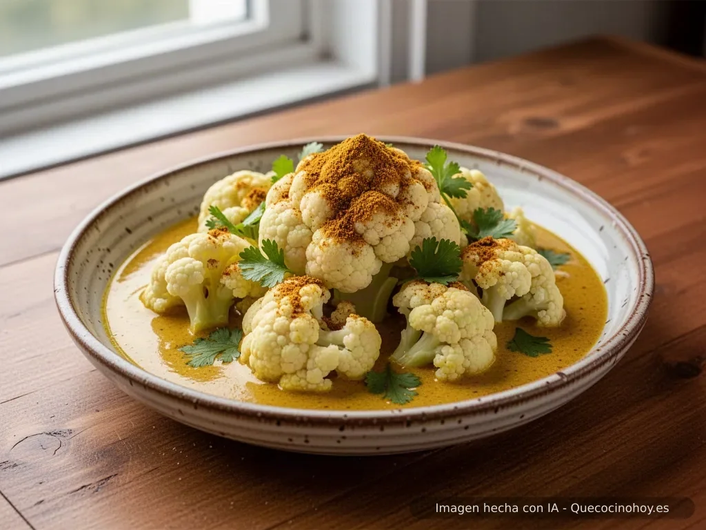 Receta de coliflor al curry con coco