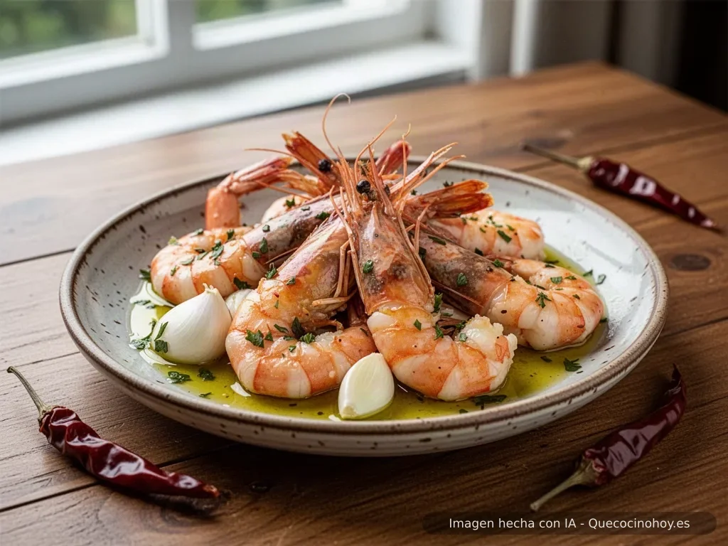 Receta de gambones al ajillo