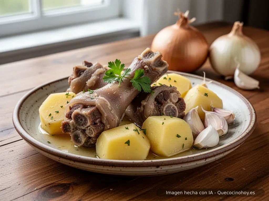 Receta de manitas de cerdo con patatas