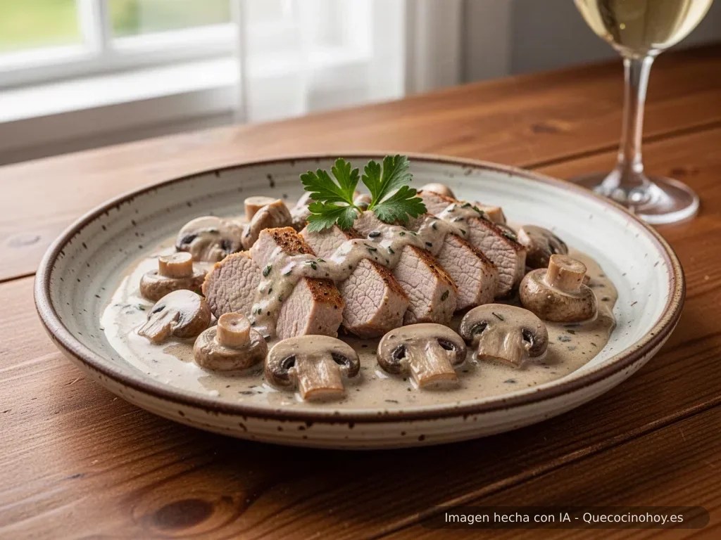 Receta de pavo en salsa de champiñones