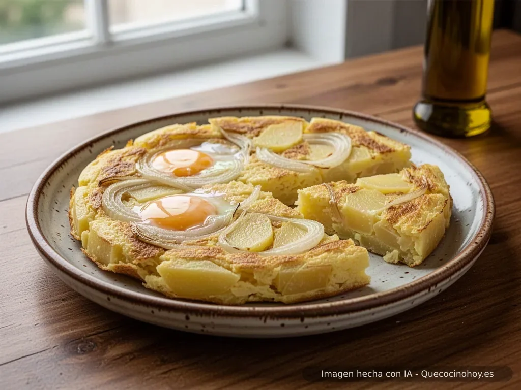 Receta de tortilla de patata y cebolla